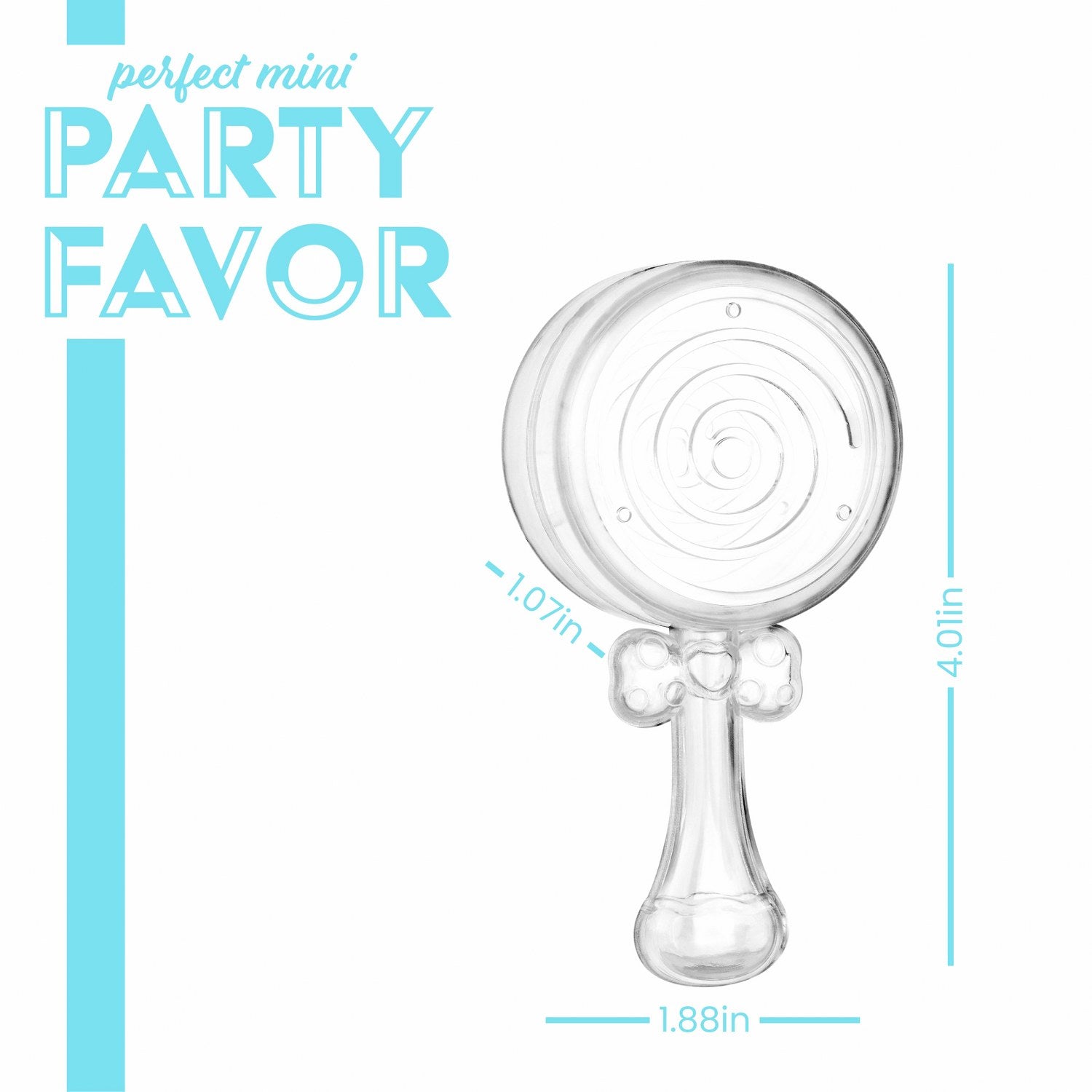 Baby Rattle Shaped Acrylic Candy Boxes 12 Pack 4.01"X1.88"X1.07"