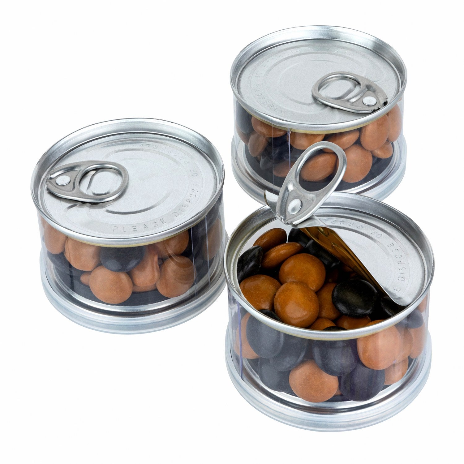 Tin Can Box Shaped Acrylic Candy Boxes 12 Pack 2.63"X1.65"
