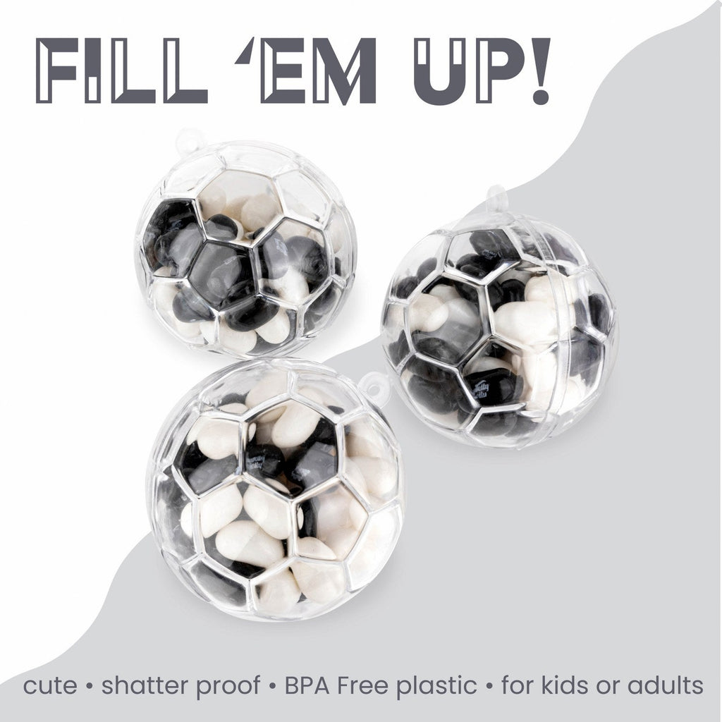 Soccer Ball Shaped Acrylic Candy Boxes 12 Pack 2.36"