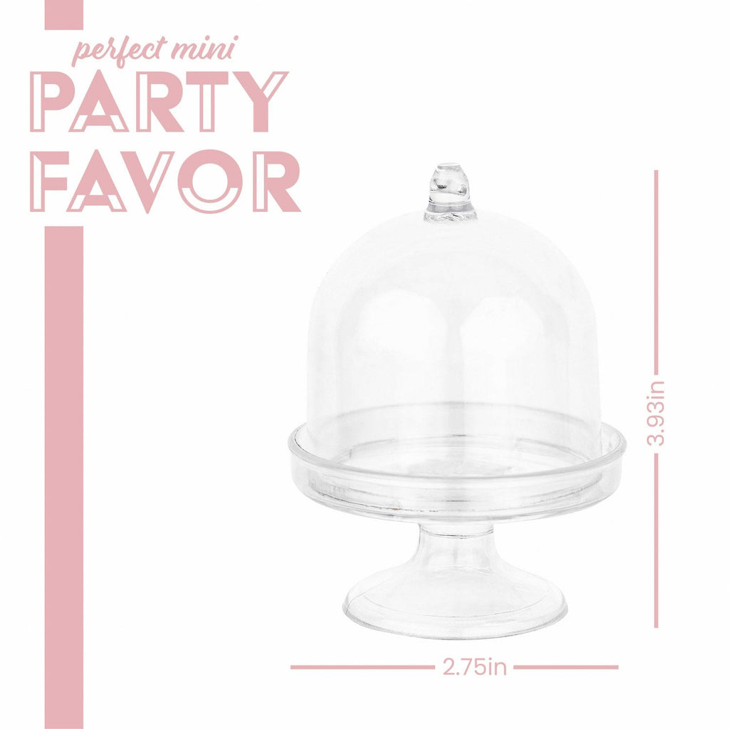 Mini Cake Dome Shaped Acrylic Candy Boxes 8 Pack 2.75"X3.93"