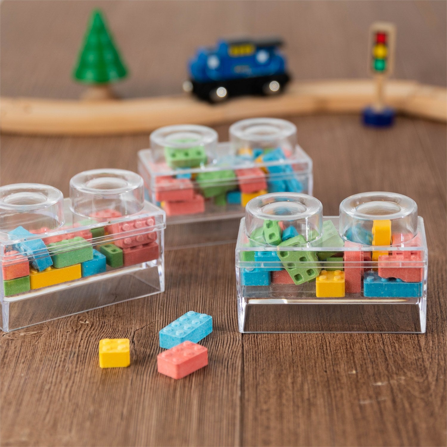 Block Toy Shaped Acrylic Candy Boxes 8 Pack 3.74"X1.96"X2.36"