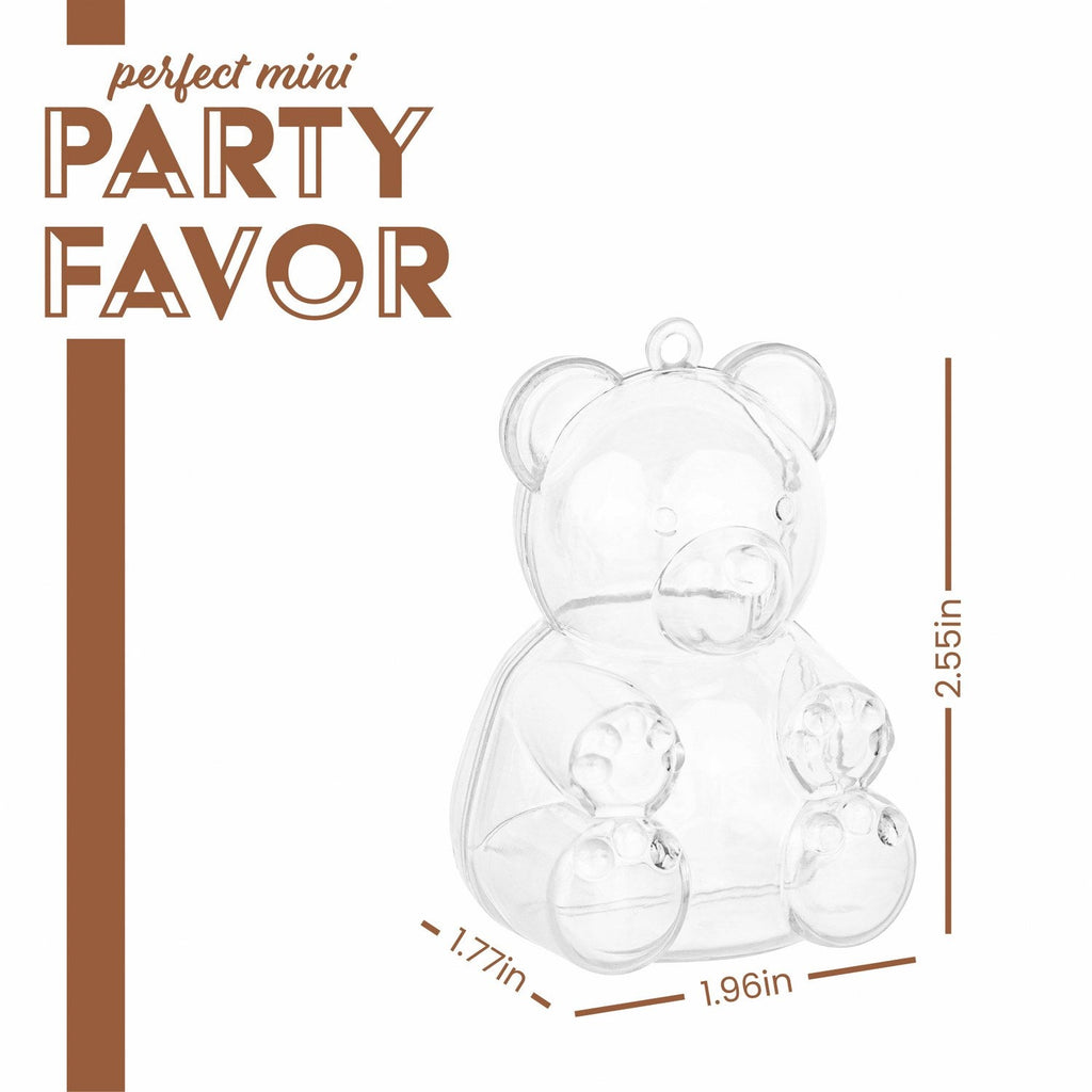 Bear Shaped Acrylic Candy Boxes 12 Pack 1.96"X1.77"X2.75"