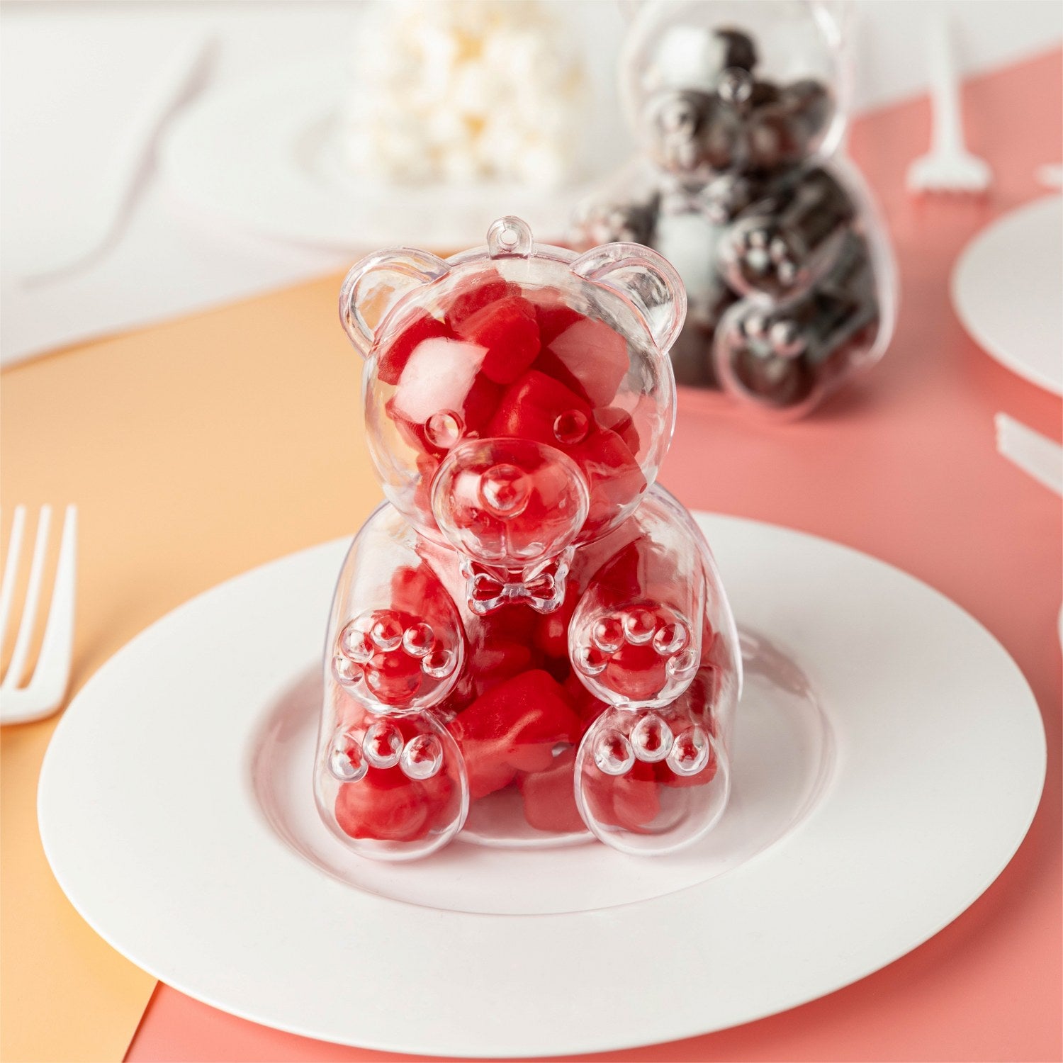 Large Bear Shaped Acrylic Candy Boxes 9 Pack 2.83"X1.18"X4.33"