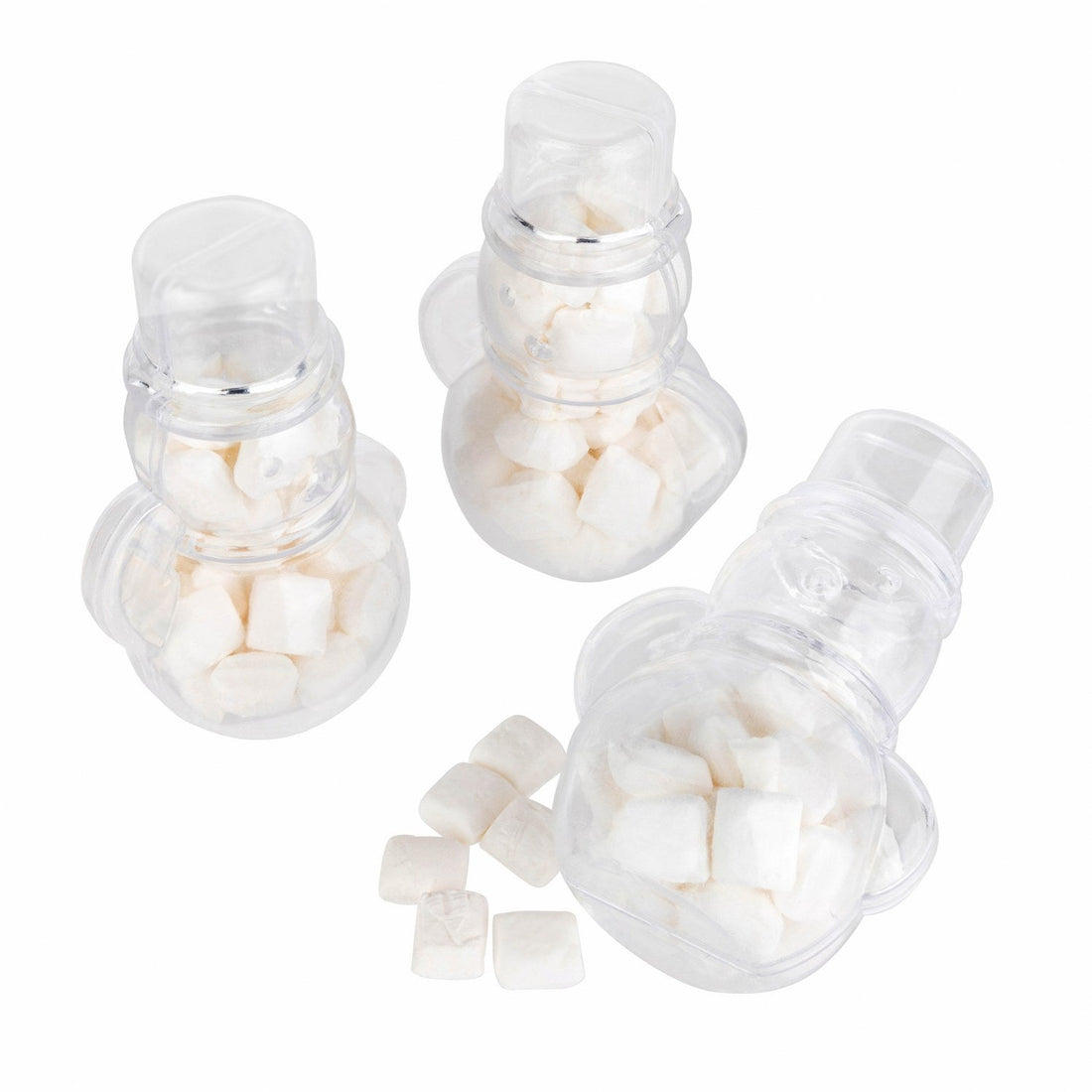 Snowman Shaped Acrylic Candy Boxes 12 Pack 1.57"X3.54"