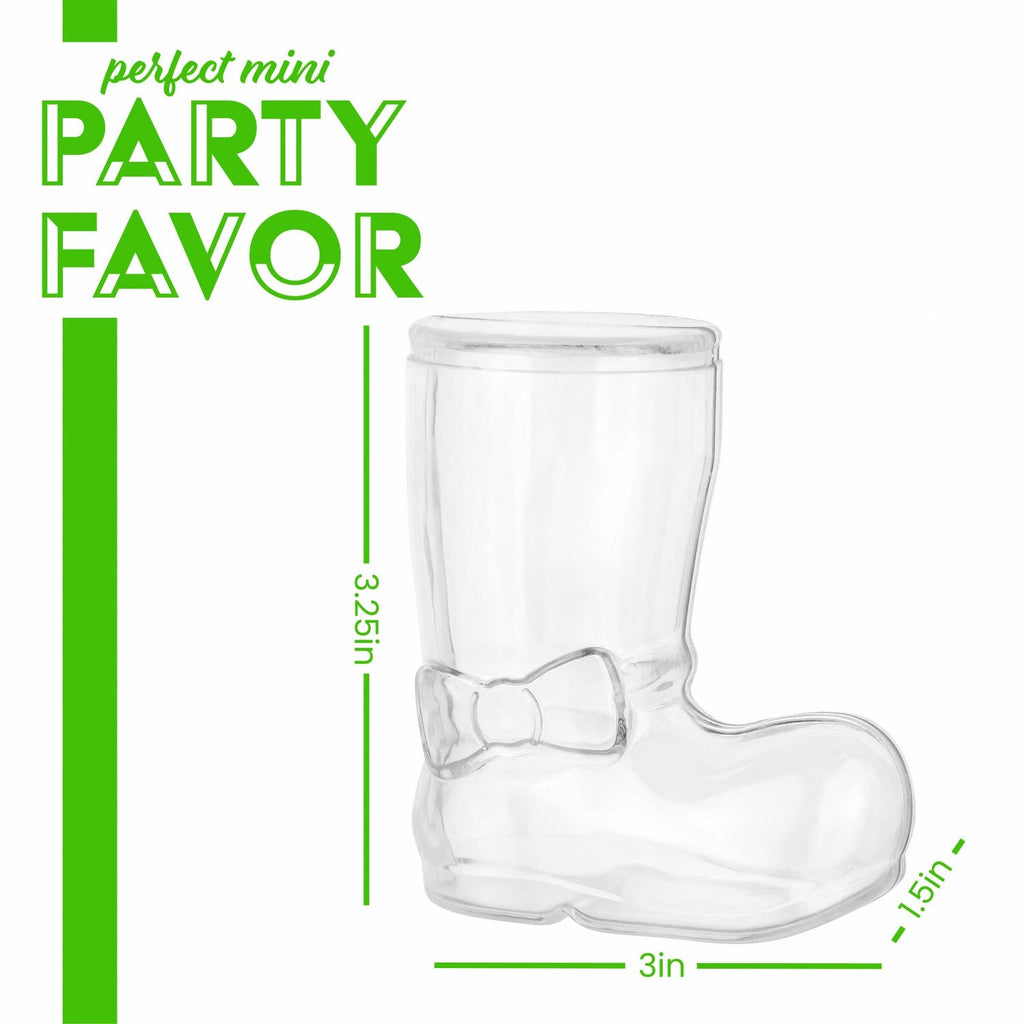 Christmas Boot Shaped Acrylic Candy Boxes 12 Pack 3.25"X3"X1.5"