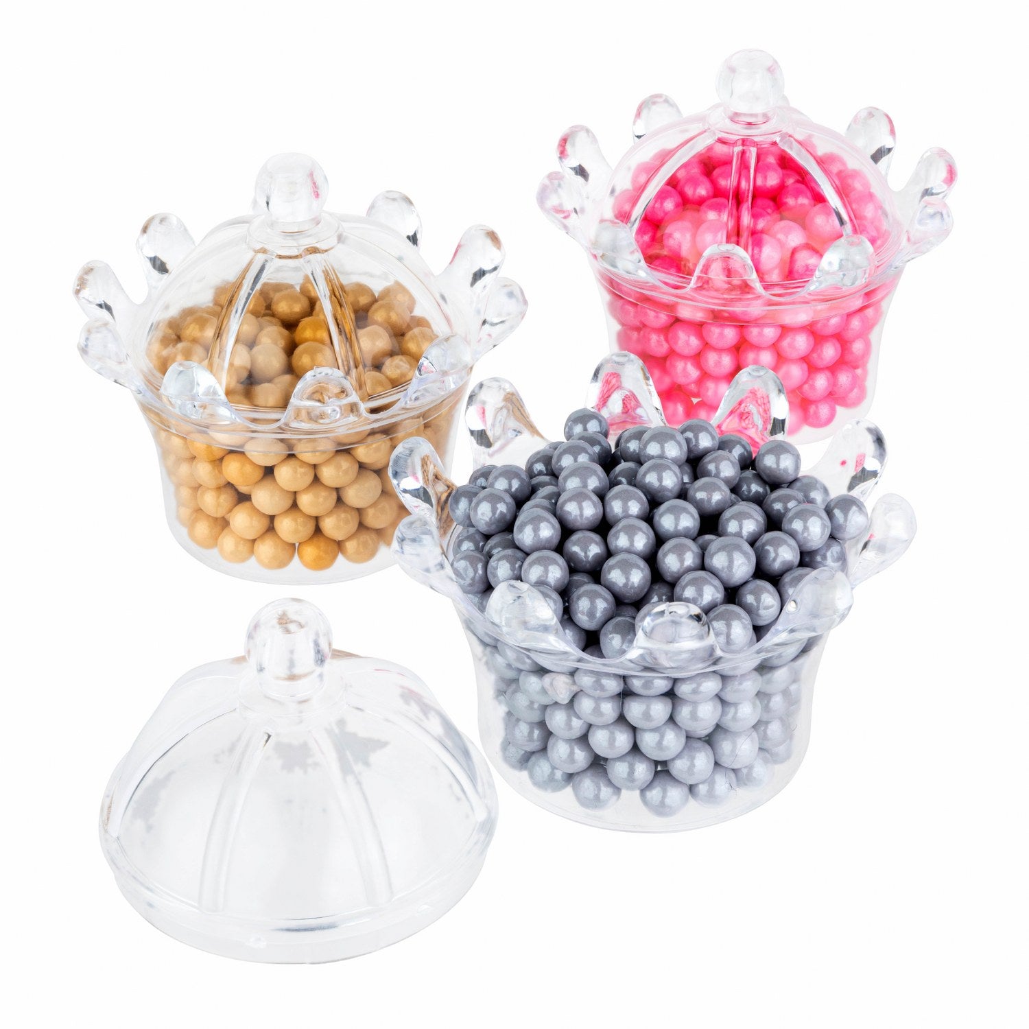 Crown Shaped Acrylic Candy Boxes 8 Pack 2.95"X2.75"