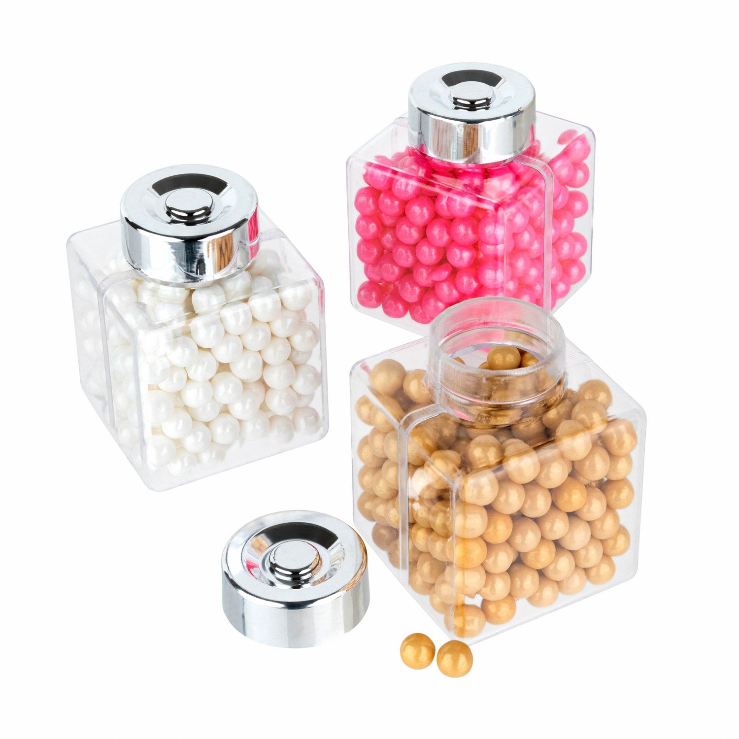 Bottle Shaped Acrylic Candy Boxes 12 Pack 1.69"X1.69"X2.33"