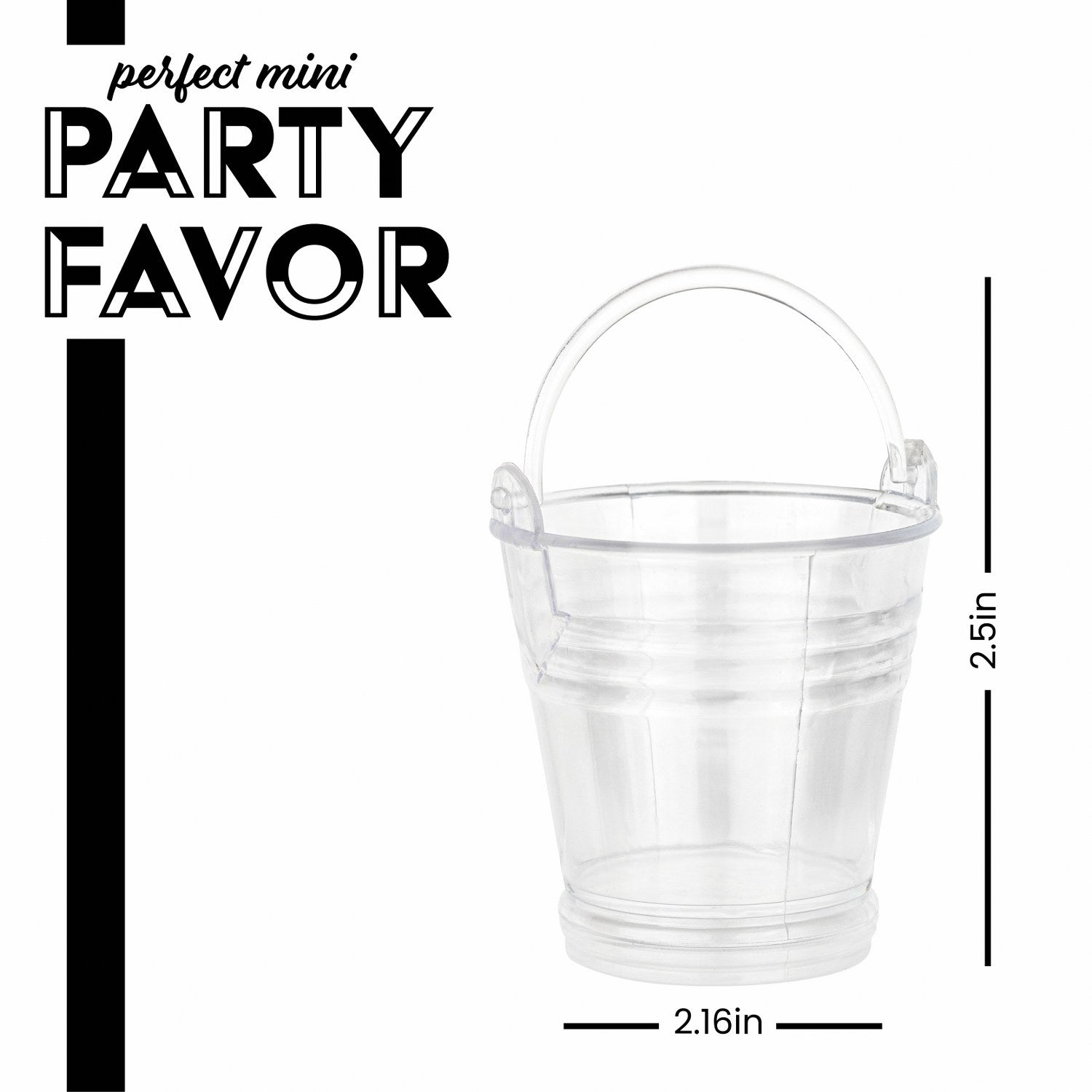 Pail Shaped Acrylic Candy Boxes 12 Pack 2.16"X2.5"
