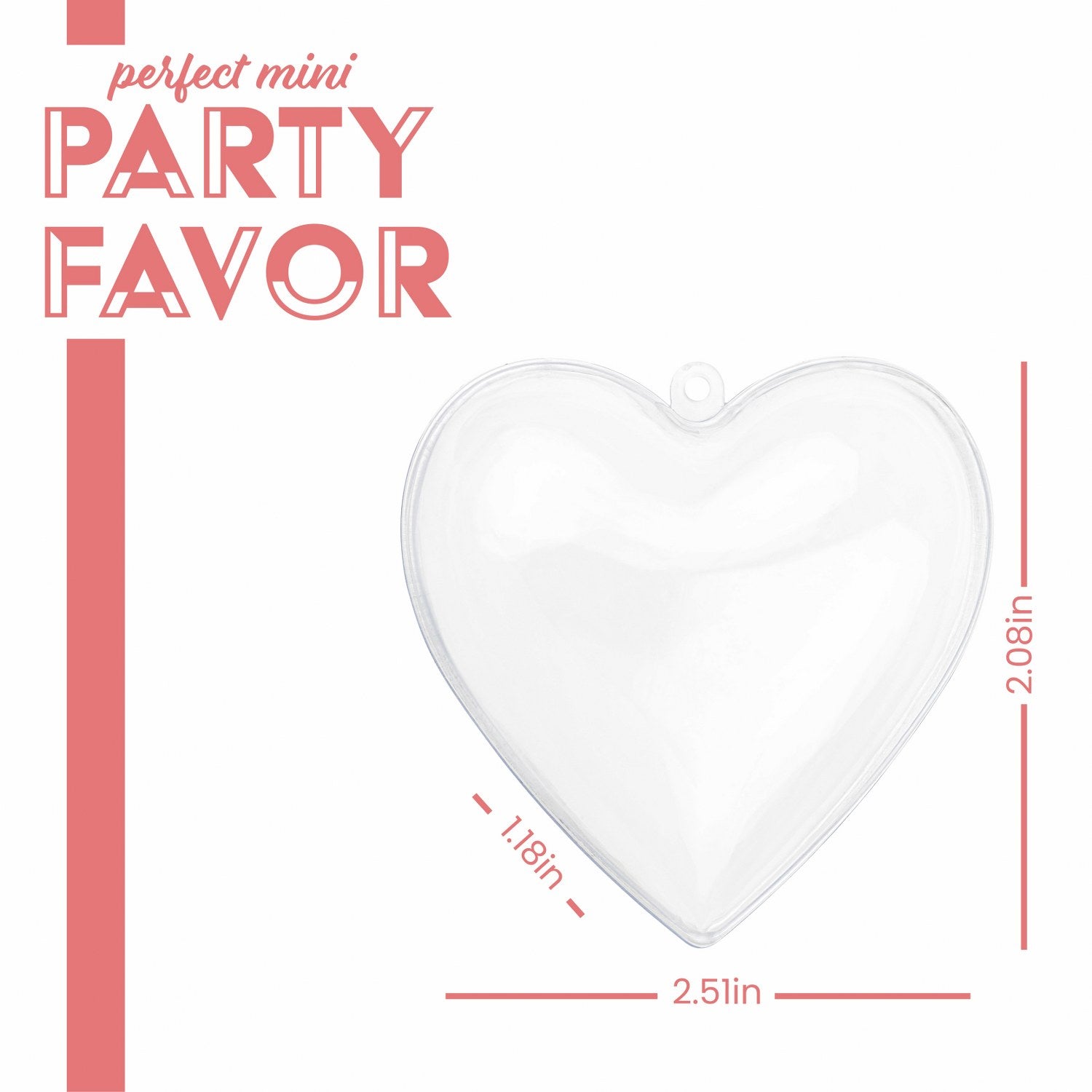 Heart Shaped Acrylic Candy Boxes 12 Pack 2.51"X2.08"X1.18"