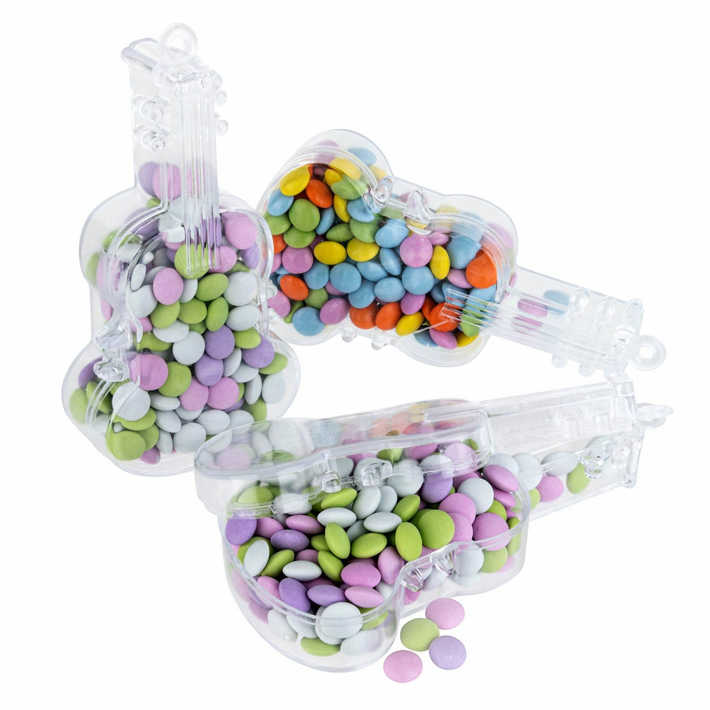 Violin Shaped Acrylic Candy Boxes 12 Pack 2.16"X4.33"
