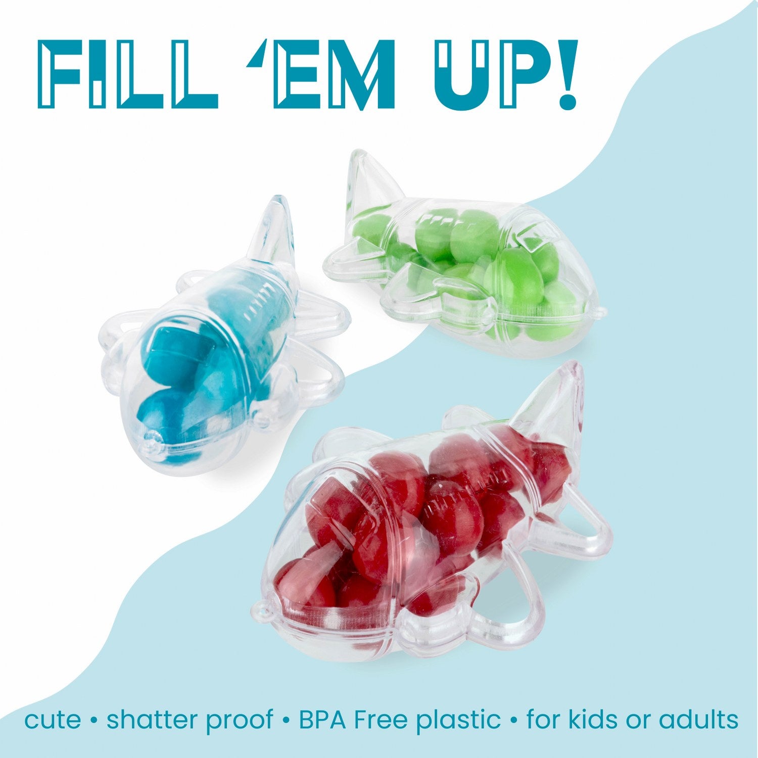 Airplane Shaped Acrylic Candy Boxes 12 Pack 3.77"x3.11"x1.18"