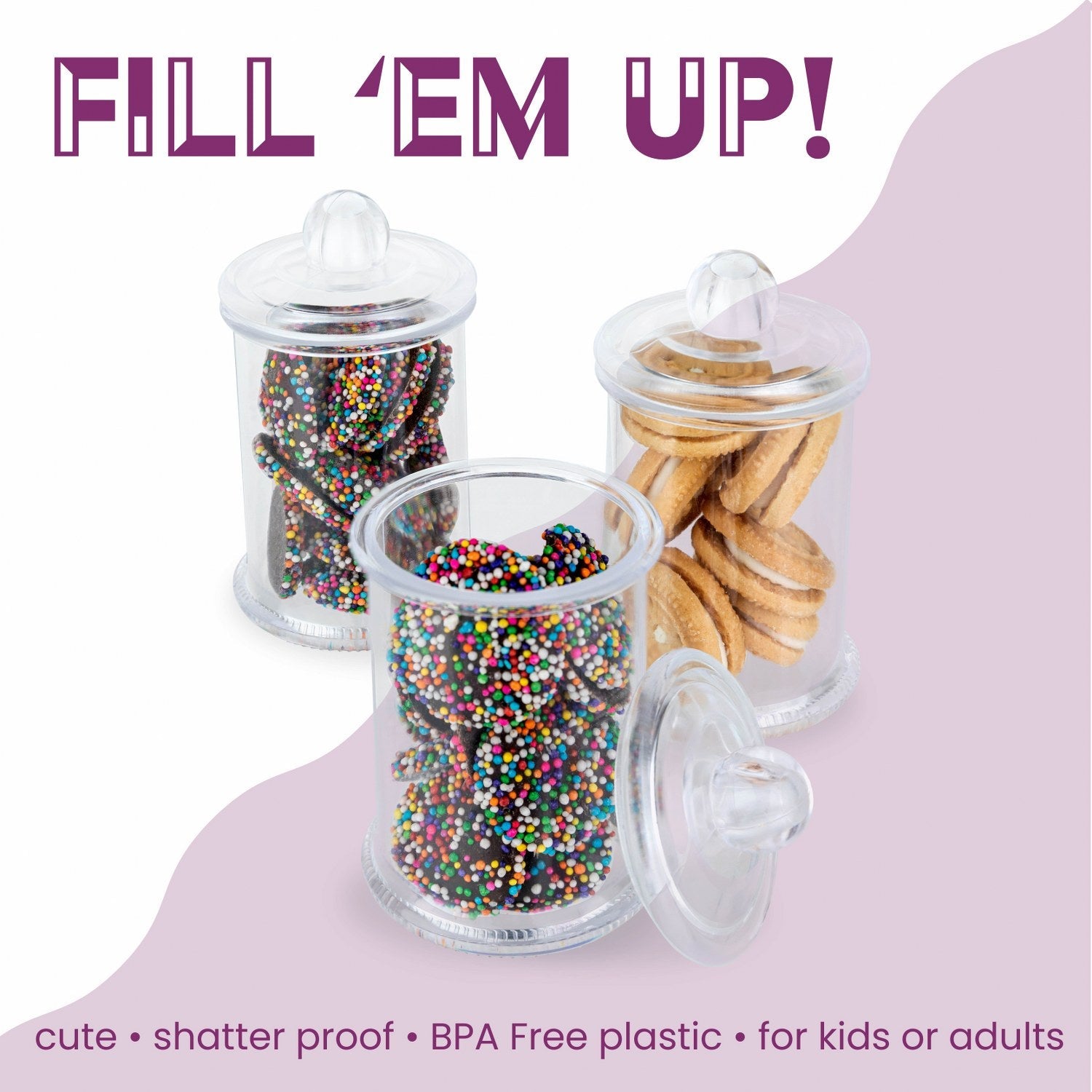 Cookie Jar Shaped Acrylic Candy Boxes 6 Pack 4.33"X2.36"