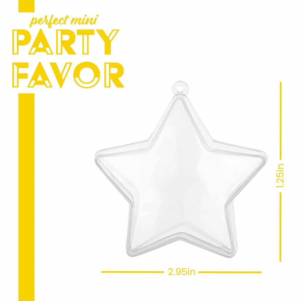 Star Shaped Acrylic Candy Boxes 12 Pack 2.95"X1.25"