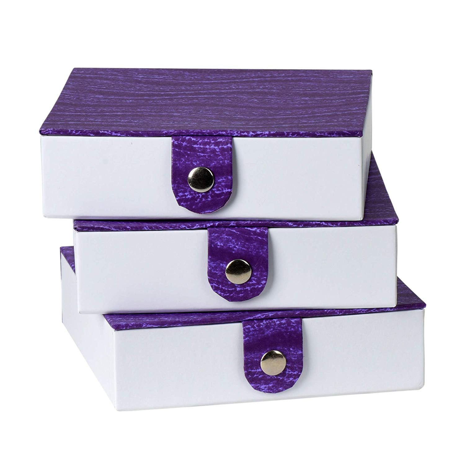 Purple Gift Box With Snap Closure 3 Pack 5.9ÒX5.9ÒX1.8Ó