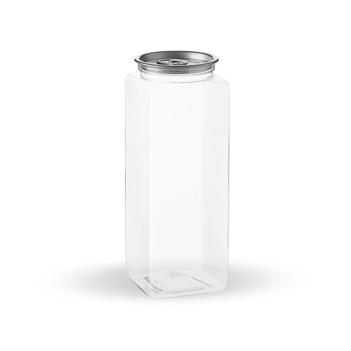 Clear Square Can with lids 16 oz (200 Case)