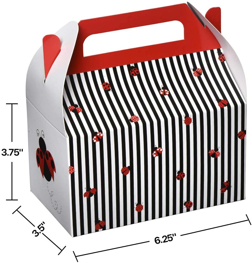 Ladybug Paper Treat Boxes 10 Pack 6.25" X 3.75" X 3.5"