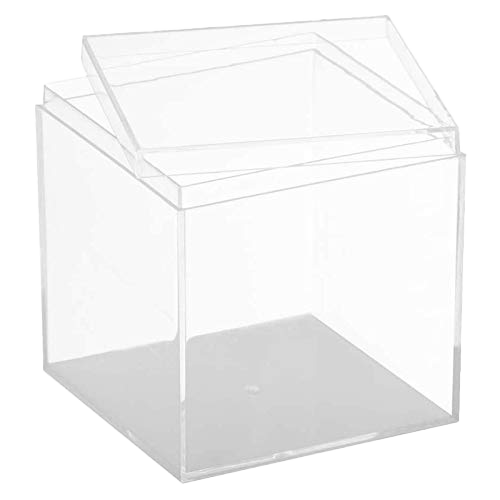 Clear Acrylic Boxes 4x4x4 Inches (Pack of 8)