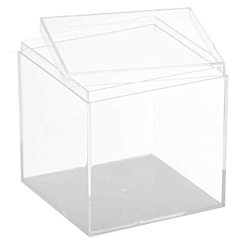Clear Acrylic Boxes 4x4x4 Inches (Pack of 8)