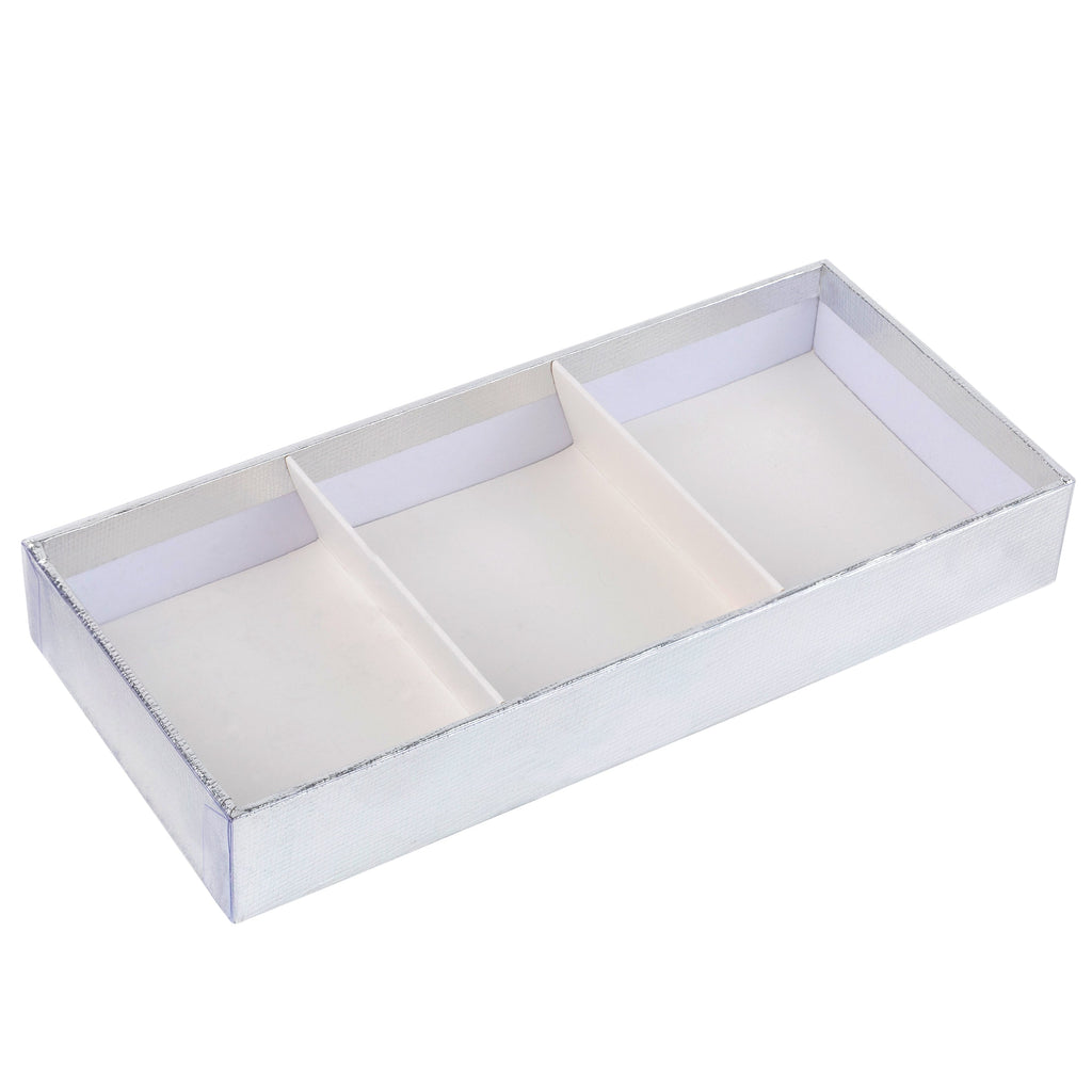 Three Section Maroon Tray 4 Packs Gift Box With Clear Cover 8.5"X3.75"X1.25"