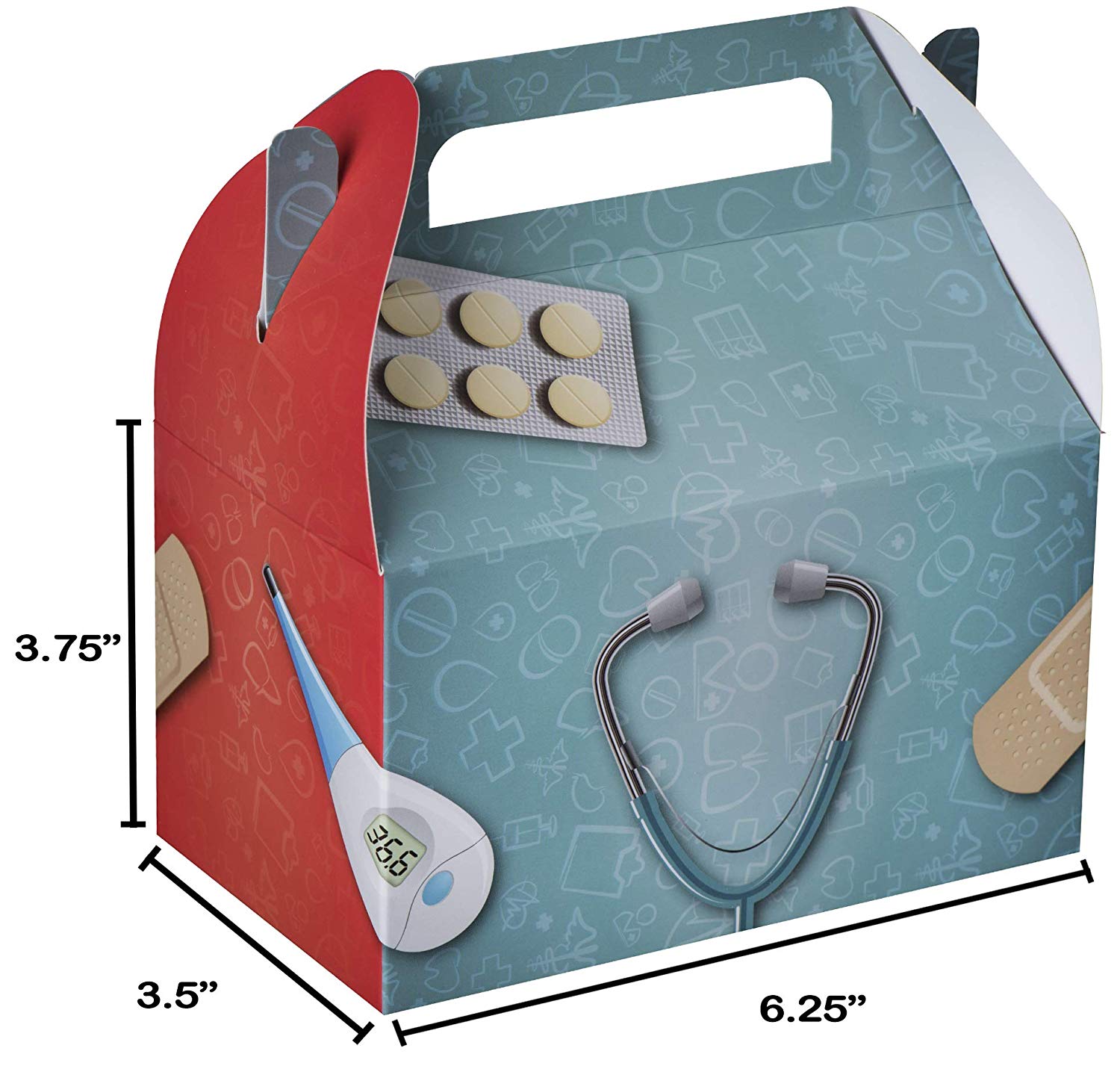 Paper Treat Boxes Doctor/Nurse 10 Pack S 6.25" X 3.75" X 3.5"