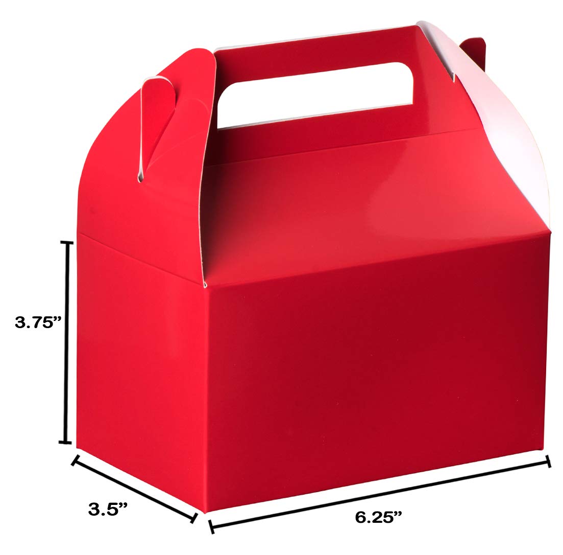 Red Party Favors Paper Treat Boxes 6.25" X 3.75" X 3.5" 10 Pack