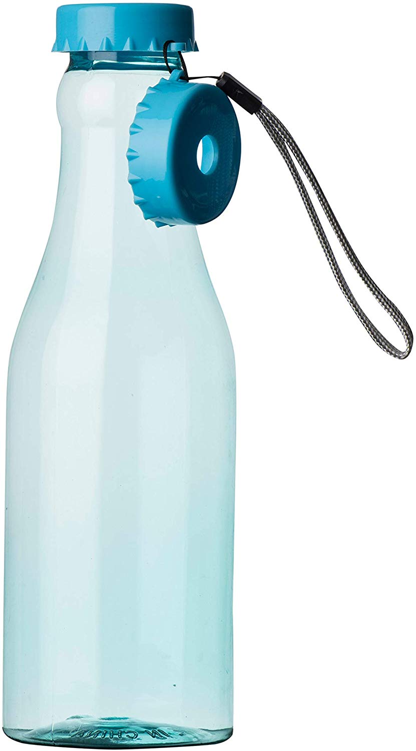 Blue Plastic Bottle With Straw 6 Pack 22 Oz