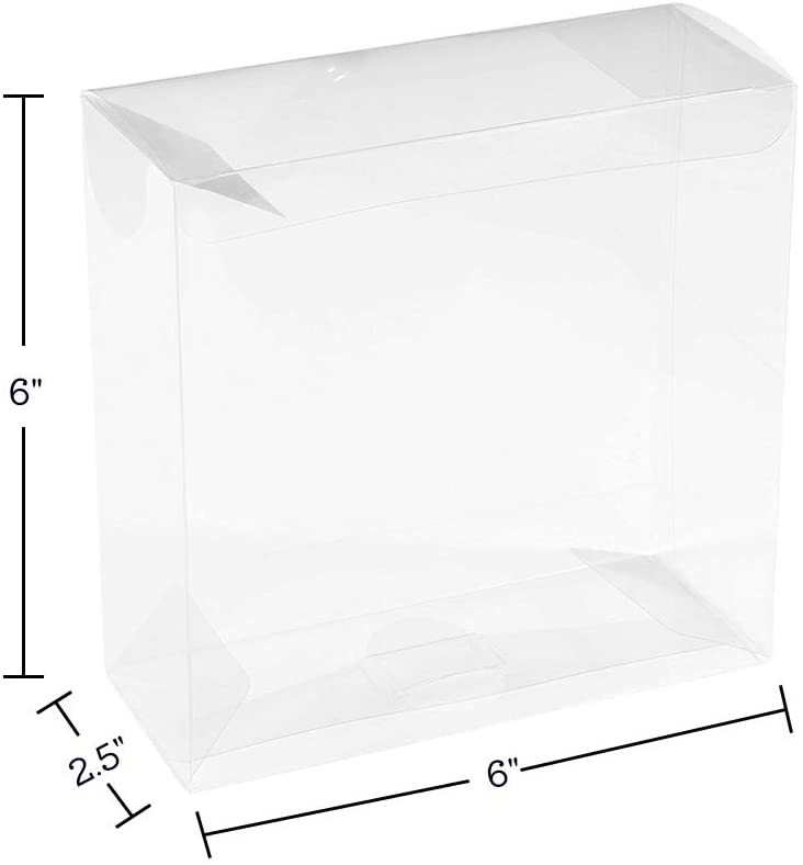 Clear Plastic Gift Boxes 6"X6"X2.5" 8 pack