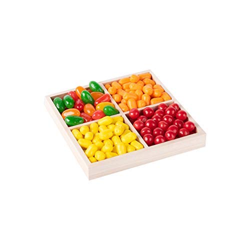 Four Sections Wooden Tray Square 7x7x1.4 Inches (3 Pack)