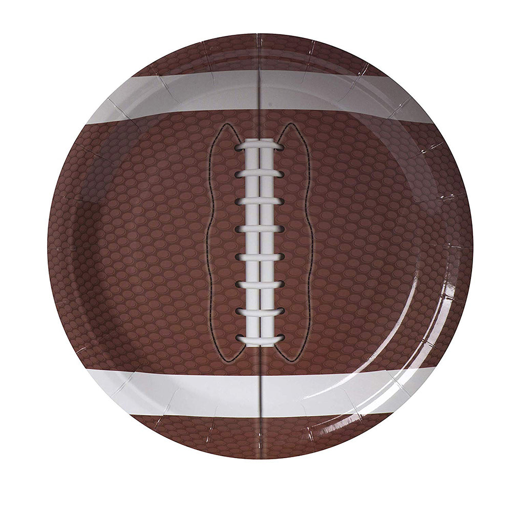 Football Themed 7" Disposable Round Paper Plates 50 Pack