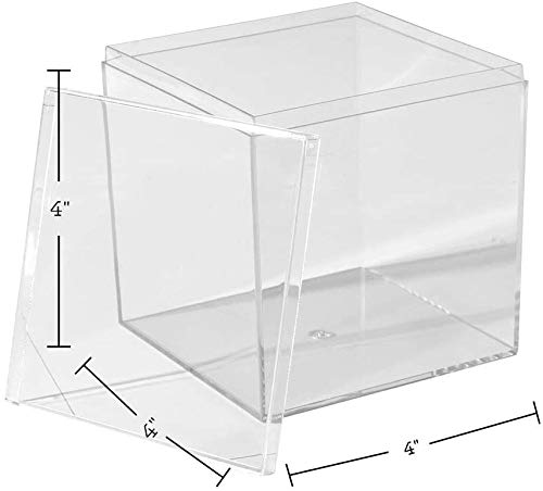 Clear Acrylic Boxes 4x4x4 Inches (Pack of 8)