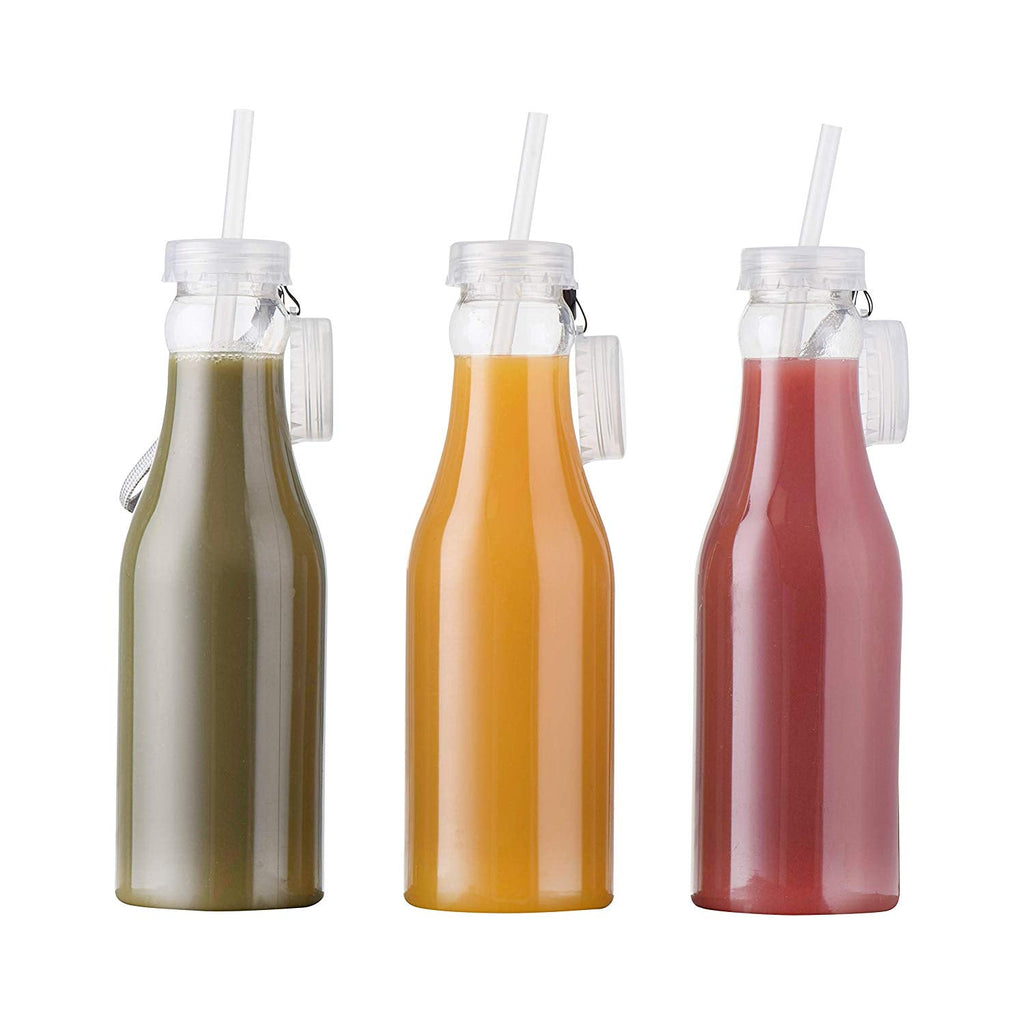Clear Plastic Bottle With Straw 22 Oz 6 Pack