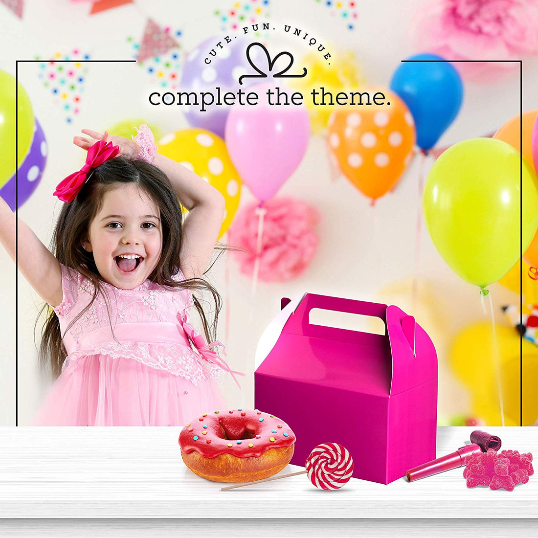 Party Favors Paper Pink 6.25" X 3.75" X 3.5" Treat Boxes 10 Pack