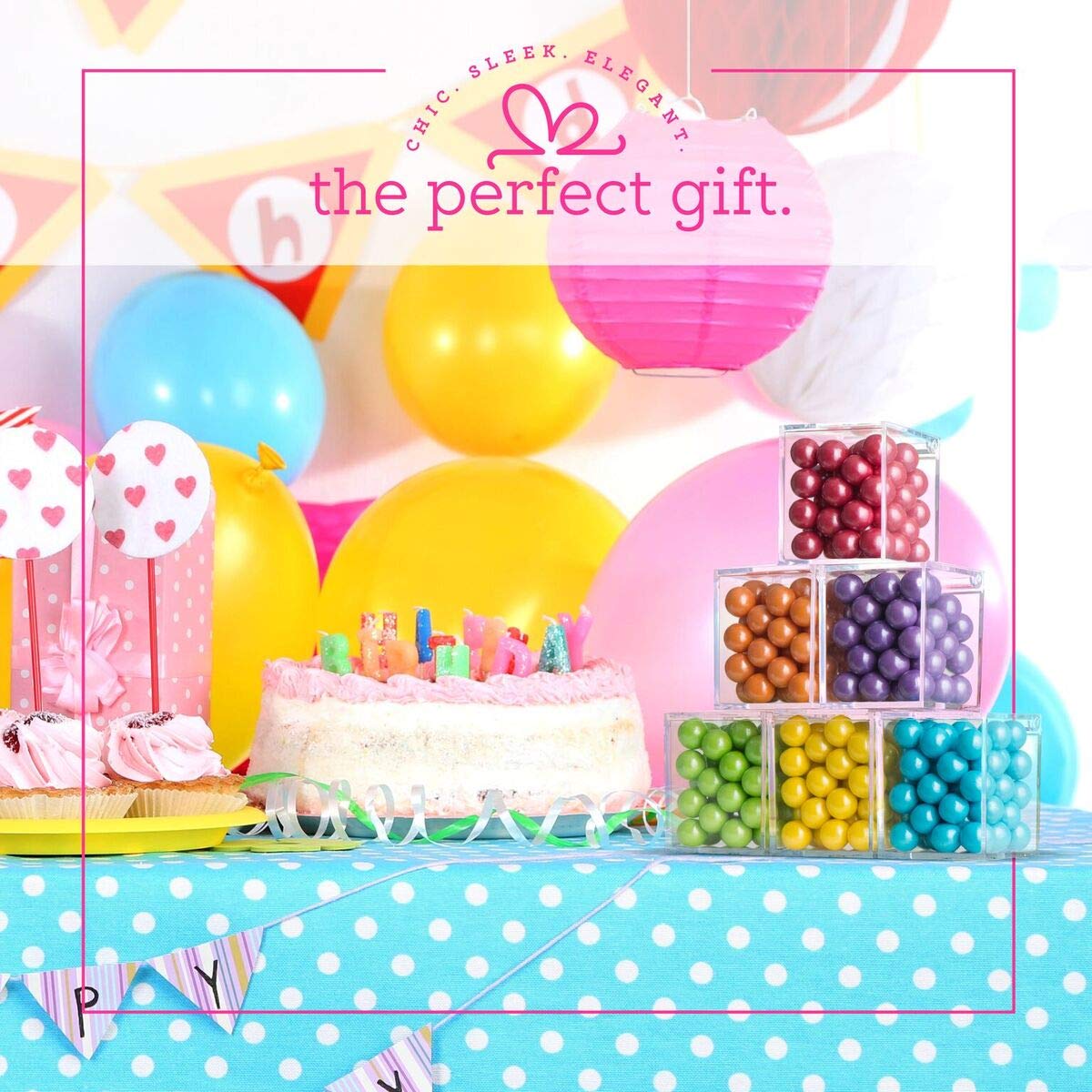 Clear Acrylic Boxes 6 Pack 2.36''X2.36''X2.76''