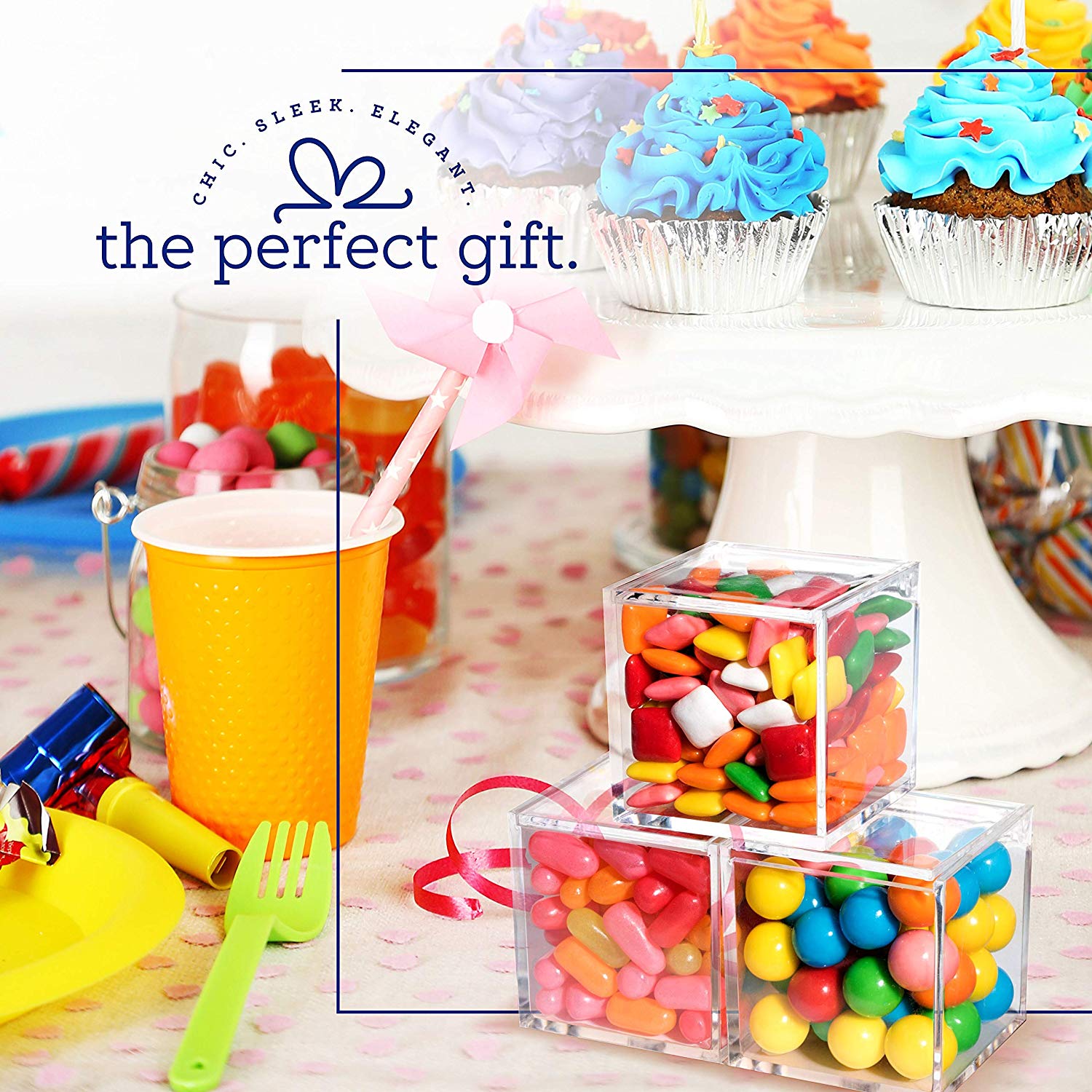 Clear Acrylic Boxes 6 Pack 2.36''X2.36''X2.36''