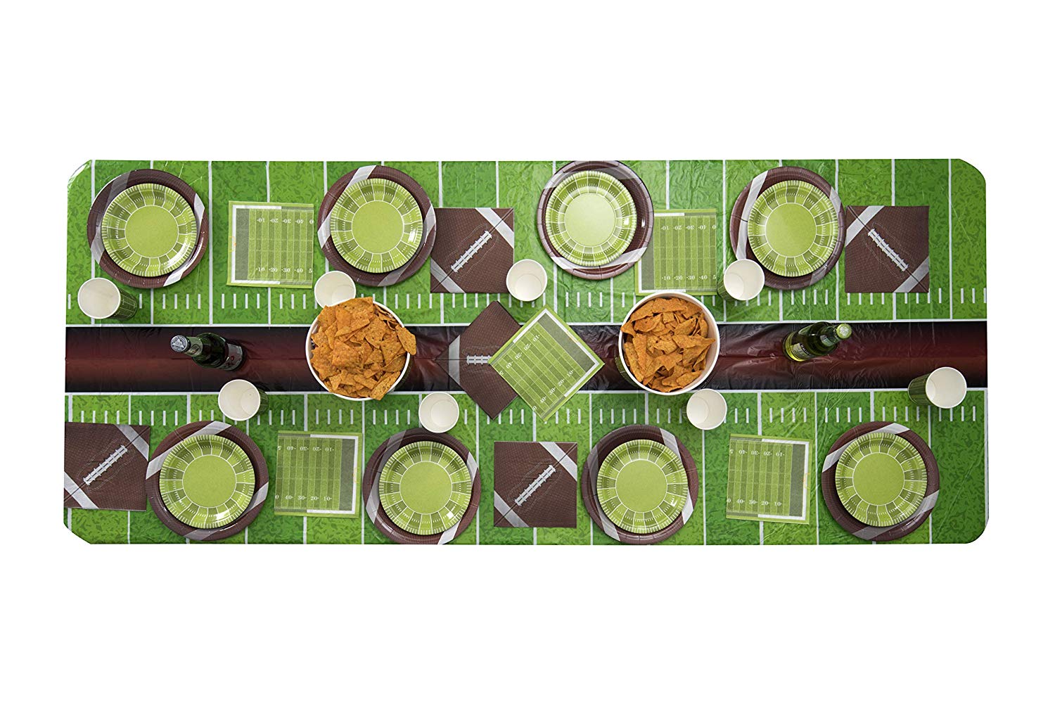 Football Themed 9" Disposable Round Paper Plates 50 Pack