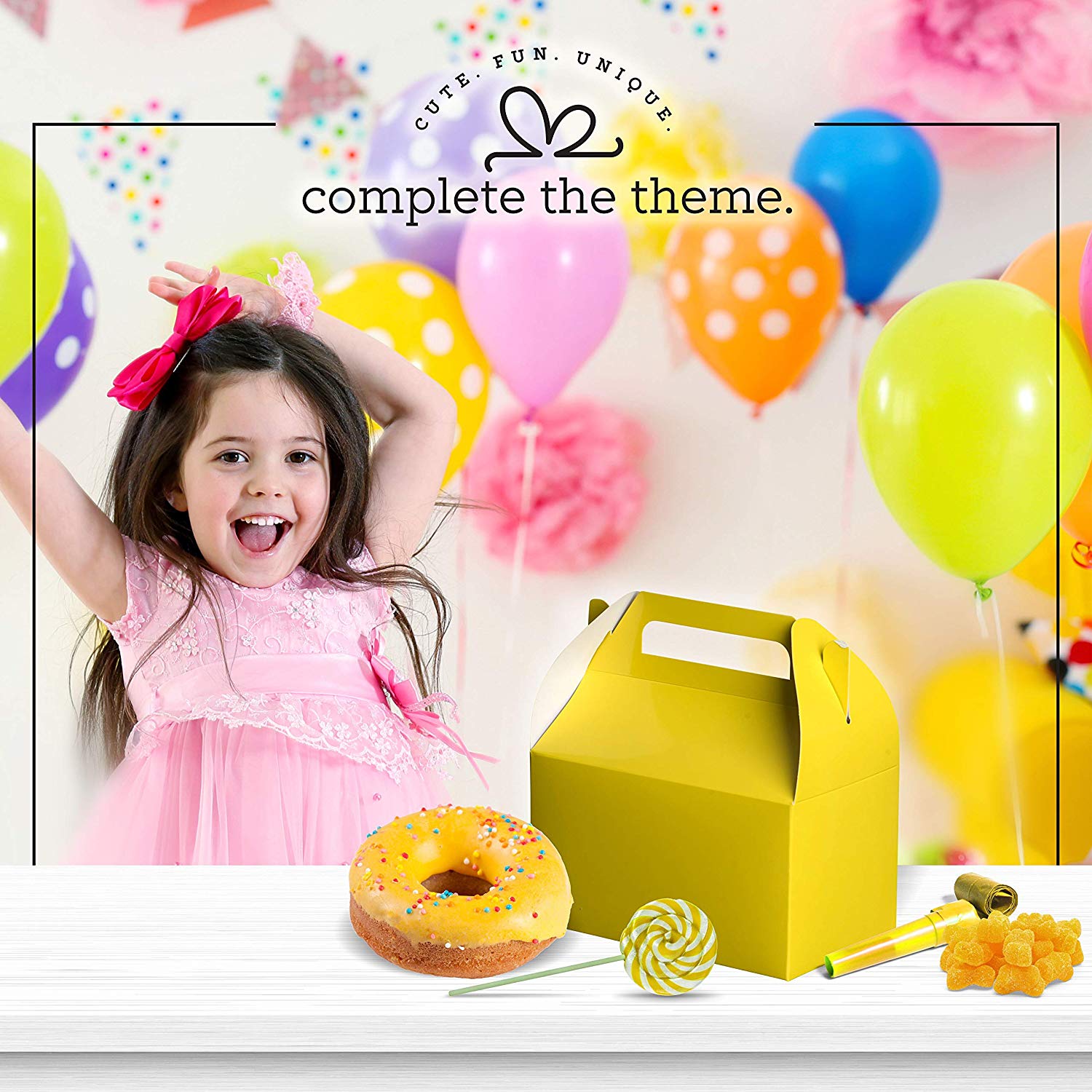 Yellow Party Favors Paper Treat Boxes 10 Pack 6.25" X 3.75" X 3.5"