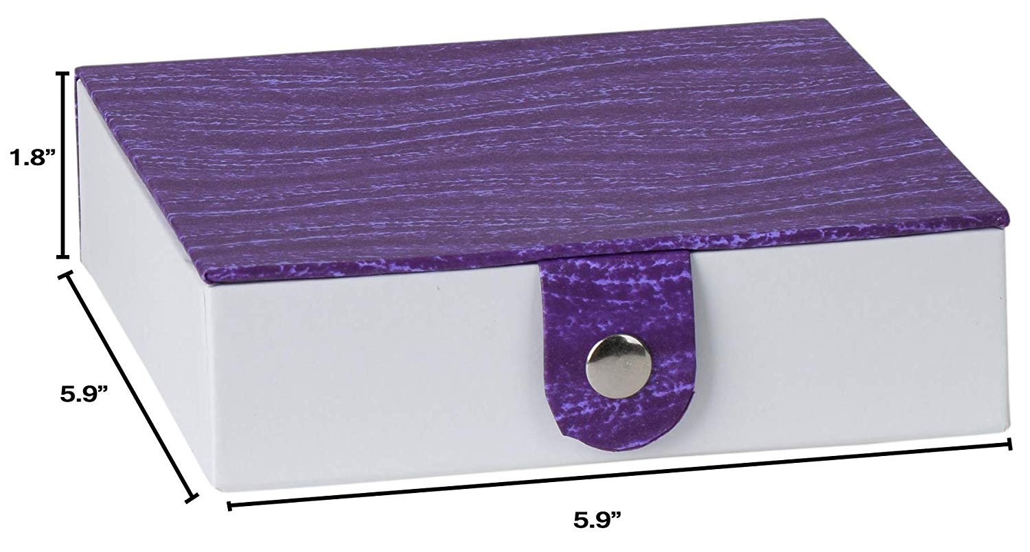 Purple Gift Box With Snap Closure 3 Pack 5.9ÒX5.9ÒX1.8Ó