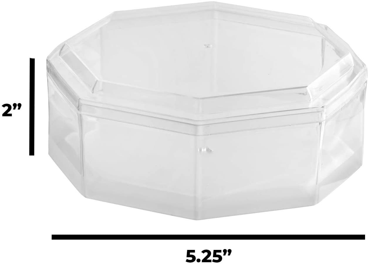 Clear Acrylic Boxes 5.25"X2" Octagonal 6 Pack