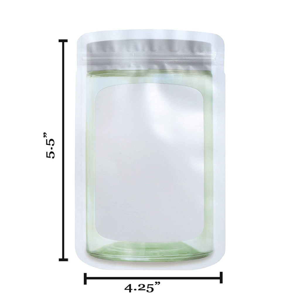 Jar Shape Airtight Bag Silver 4.25"X5.5" 10 Pack