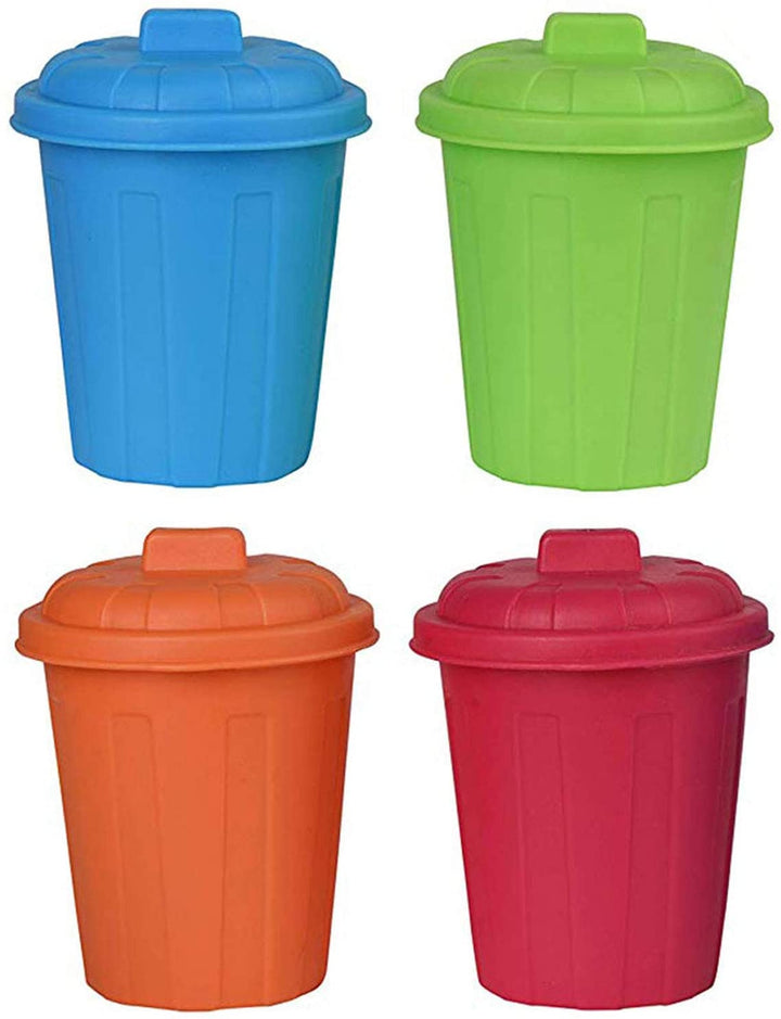 Mini Plastic Garbage Cans 4 Pack 3.5"X3.5"X4"