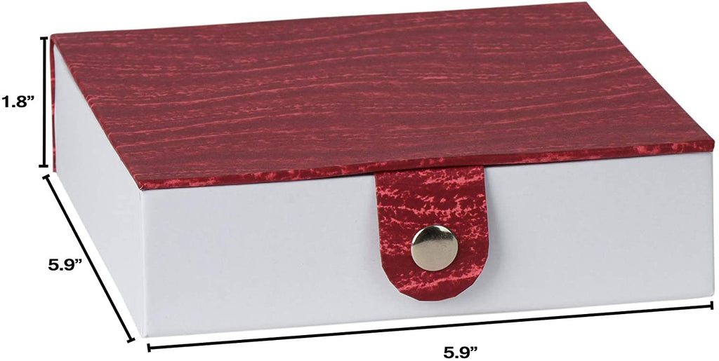 Burgundy Gift Box With Snap Closure 3 Pack 5.9X5.9X1.8