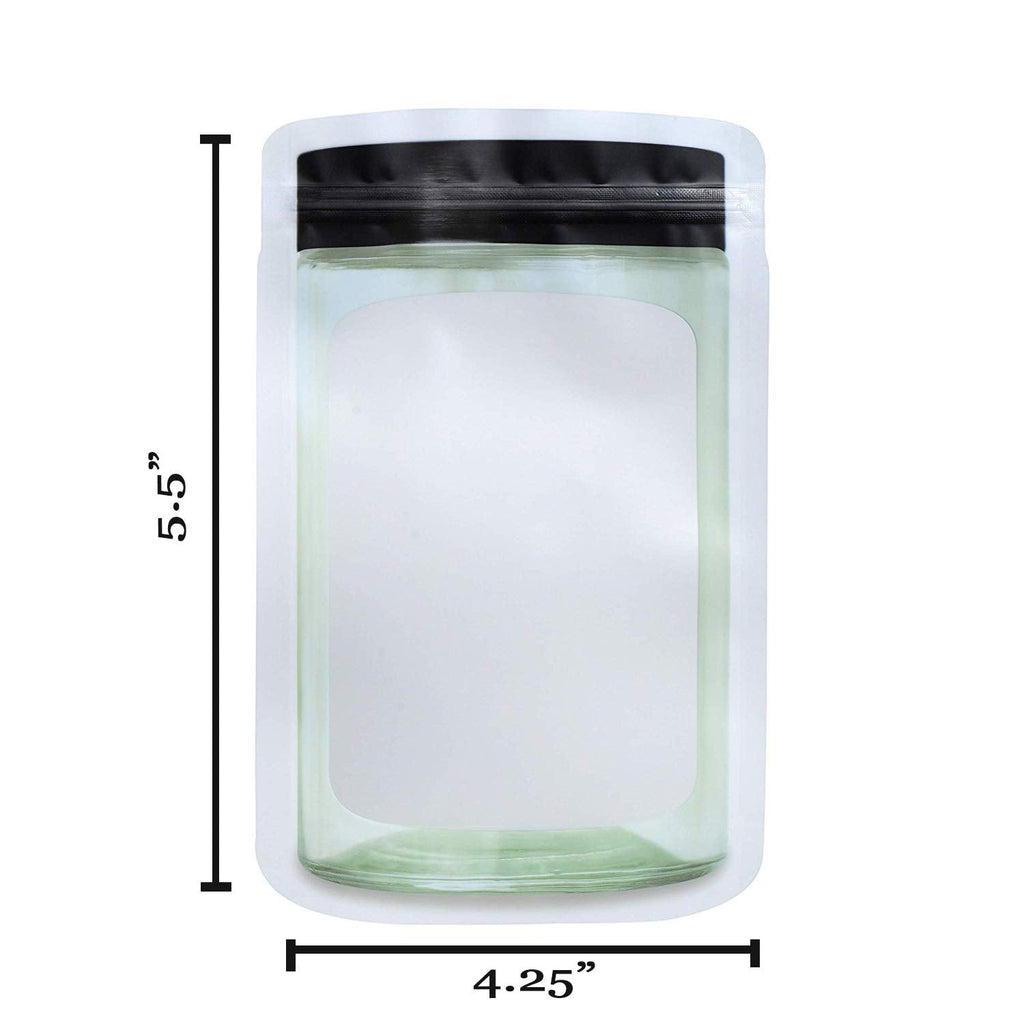 Jar Shape Airtight Seal Bag 10 Packs Black 4.25"X5.5"