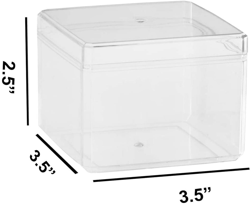 Clear Acrylic Boxes 3.5"X3.5"X2.5" 12 Pack