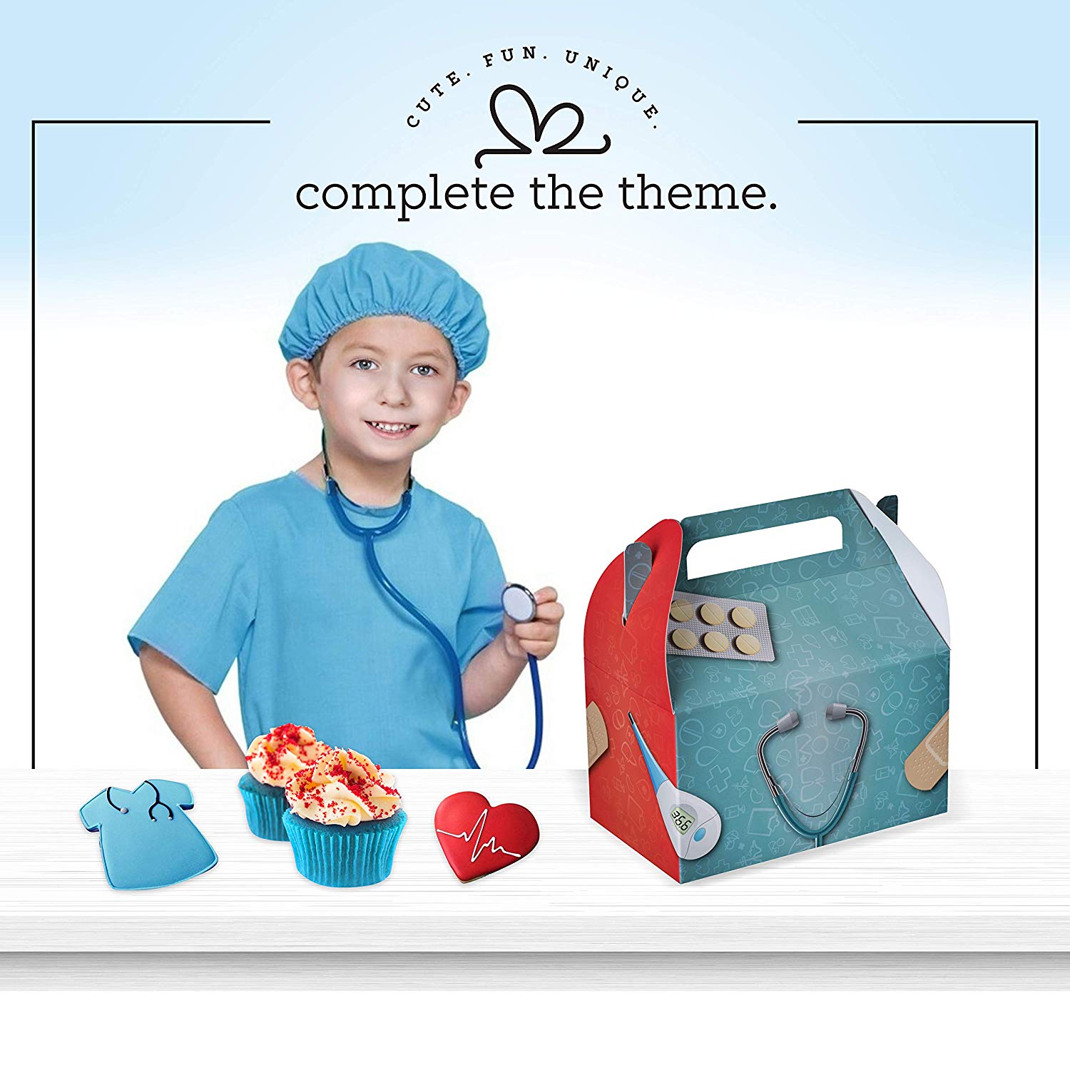 Paper Treat Boxes Doctor/Nurse 10 Pack S 6.25" X 3.75" X 3.5"