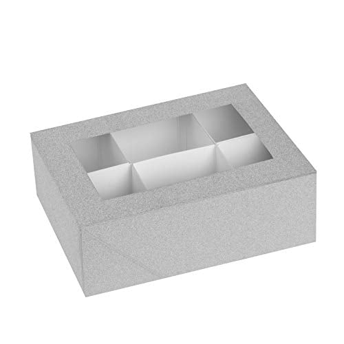 Window Box With Silver Six Sections 6 Pack 7"X5"X2.5"