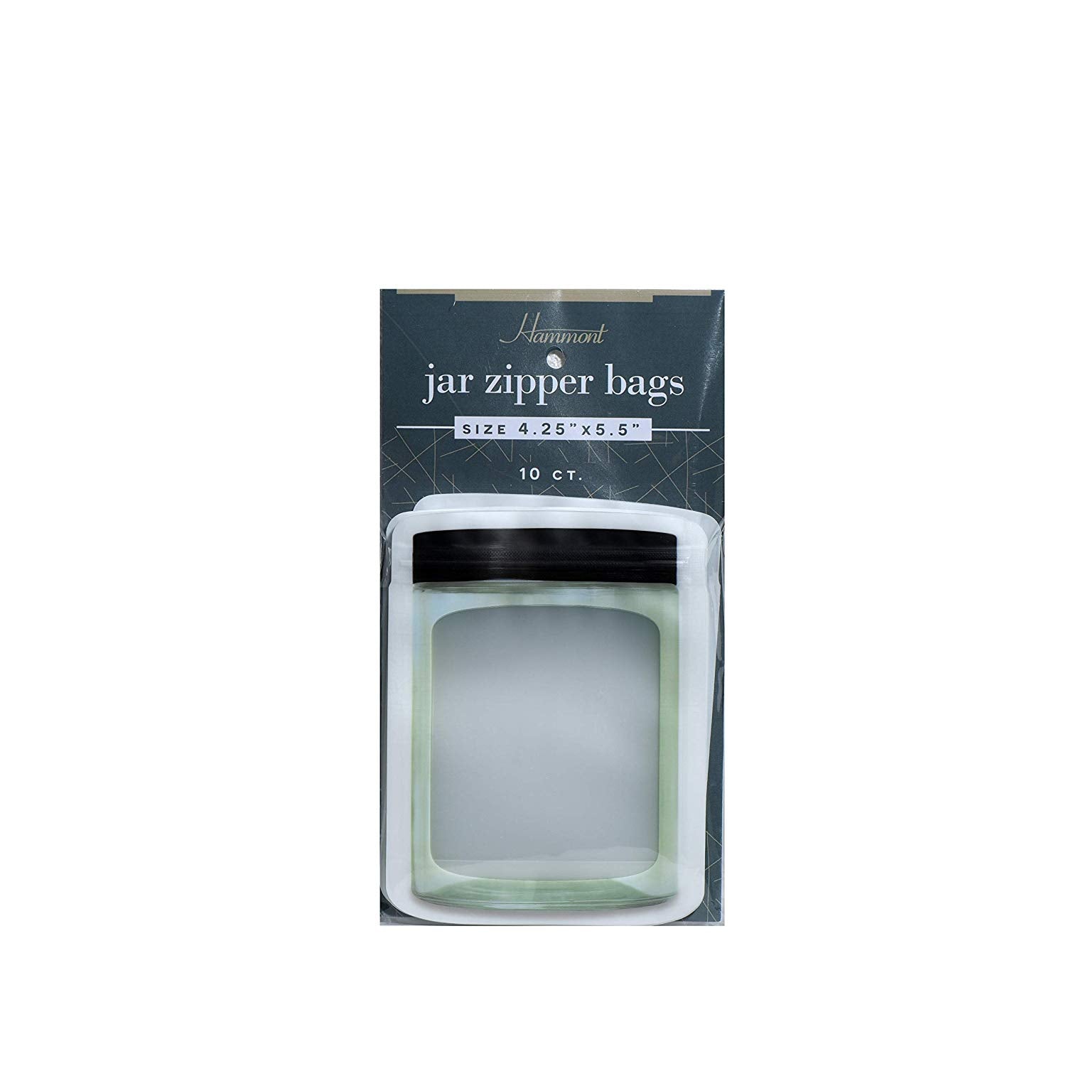 Jar Shape Airtight Seal Bag 10 Packs Black 4.25"X5.5"