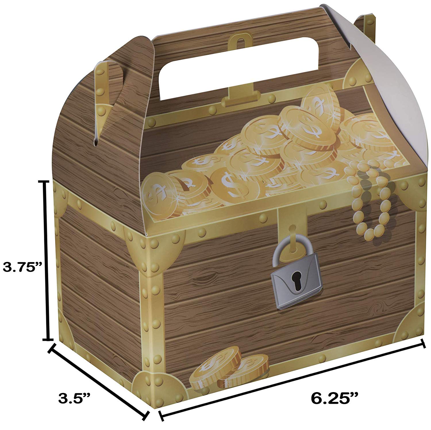Pirate Paper Treat Boxes 10 Pack 6.25" X 3.75" X 3.5"