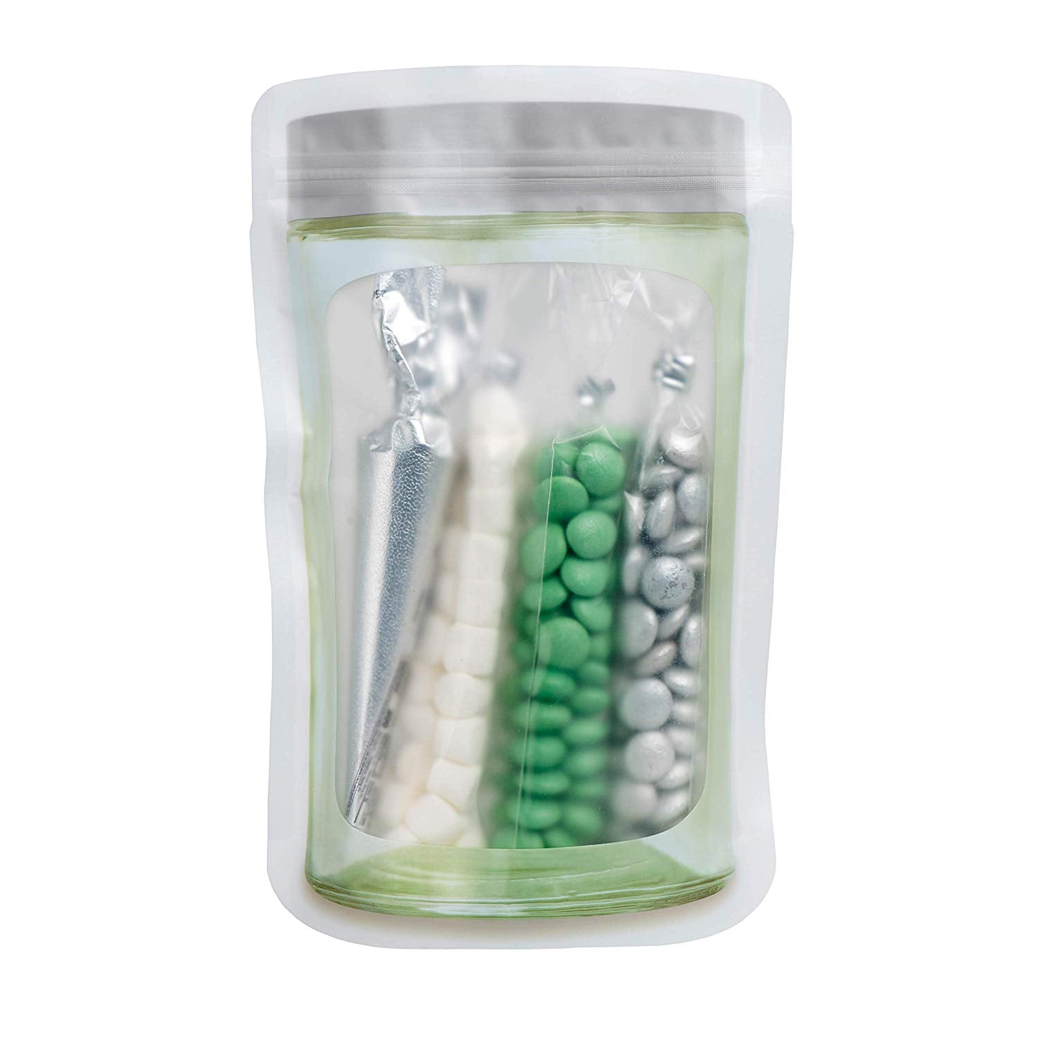 Jar Shape Airtight Bag Silver 6"X9.5" 10 Packs