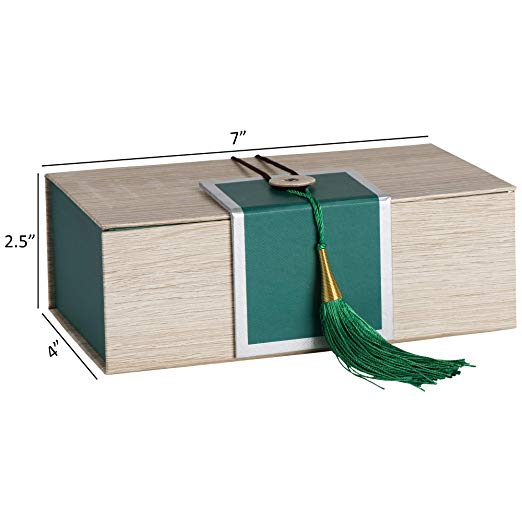 Green Gift Box With Tassel 4 Pack 7X4X 2.5