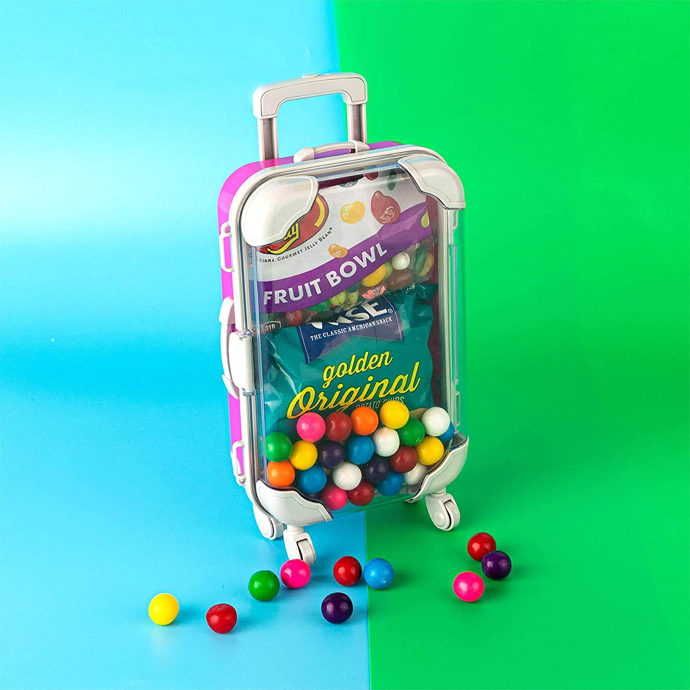 Blue Plastic Suitcase Candy Box 3 Pack 7.5"x5"x2.5"